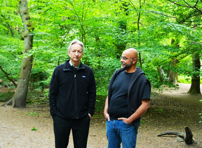 Geoffrey and Mo, hanging around Highgate Woods